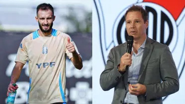 Germán Pezzella y Jorge Brito en River.