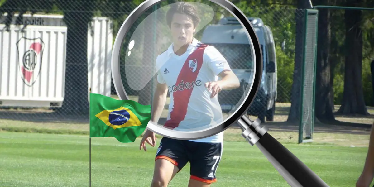 Giorgio Costantini en un partido con las Inferiores de River Plate