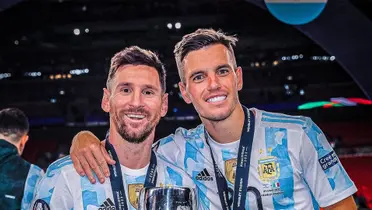 Giovani Lo Celso y Lionel Messi
