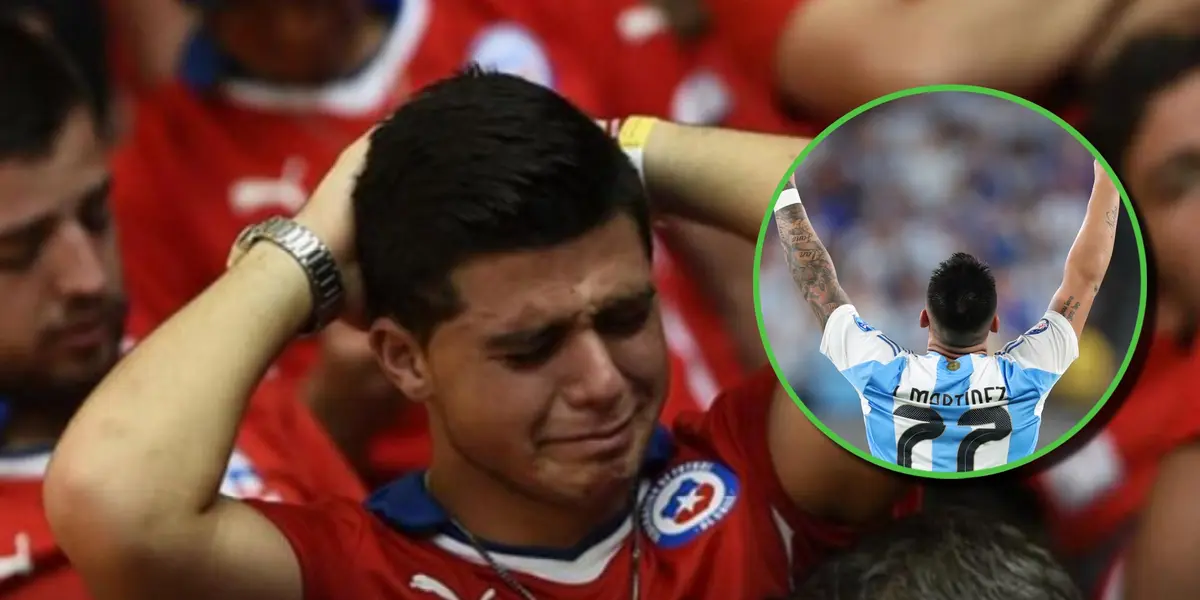 Gol de Lautaro en la miniatura, festejando.