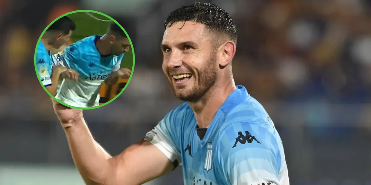 Gol y sonrisa de Maravilla Martínez con la camsieta de Racing.