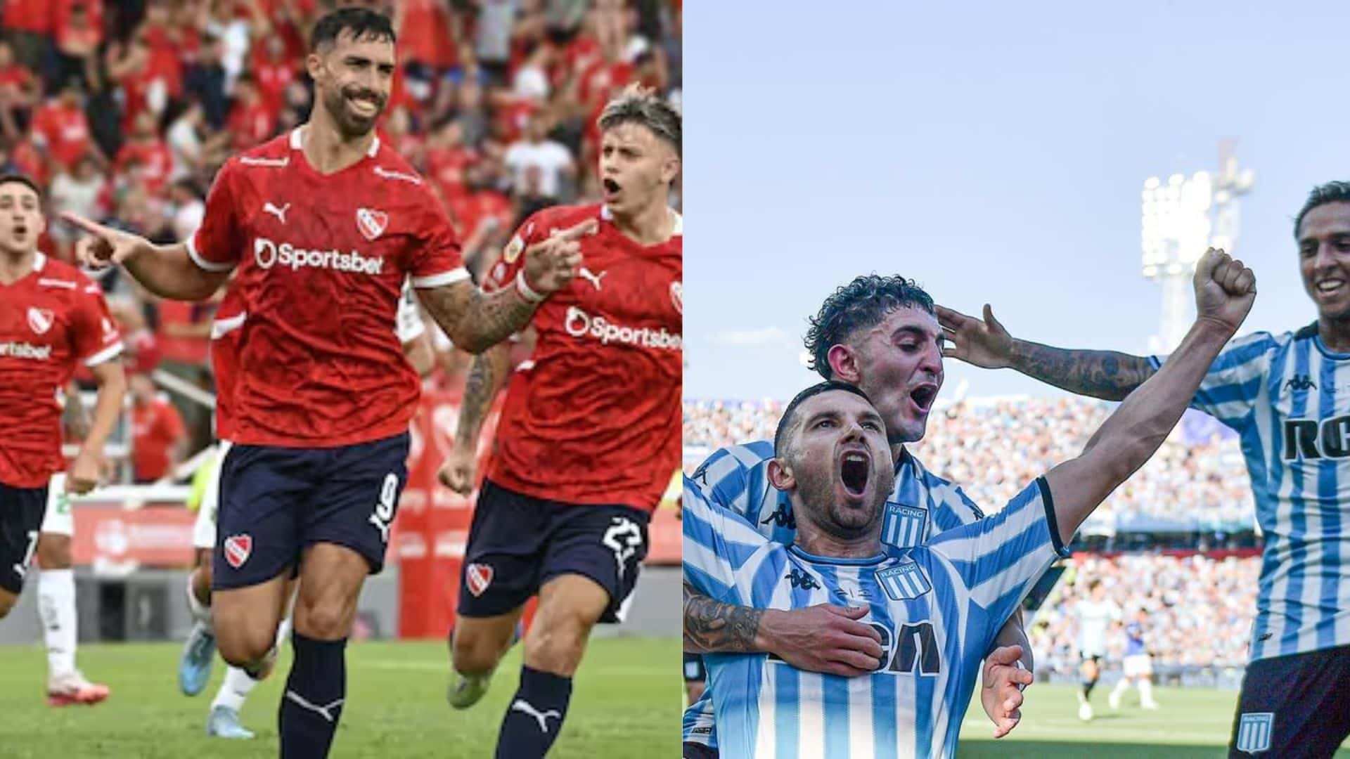 Goles de Independiente y Racing.