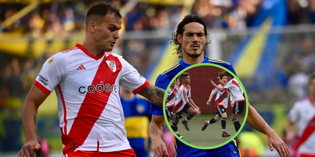 González Pirez y Cavani junto a las inferiores de River.