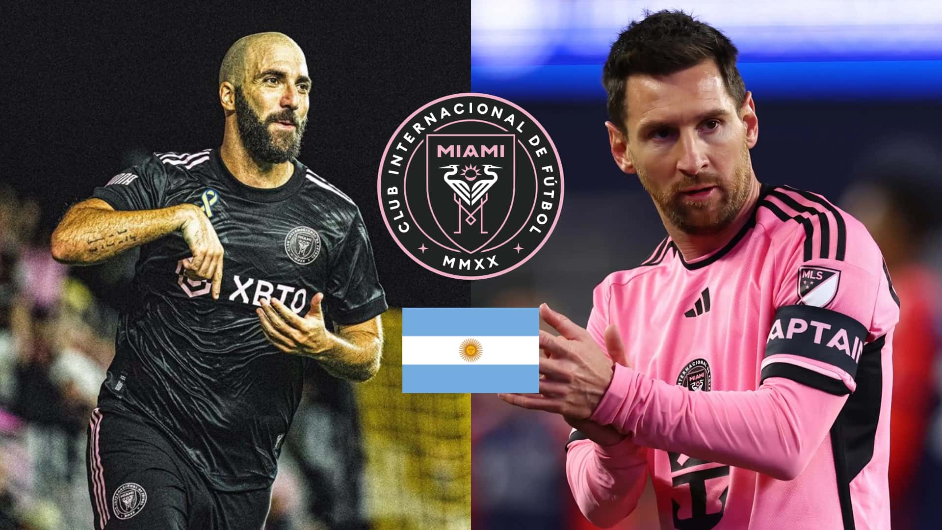Gonzalo Higuaín y Lionel Messi en Inter Miami