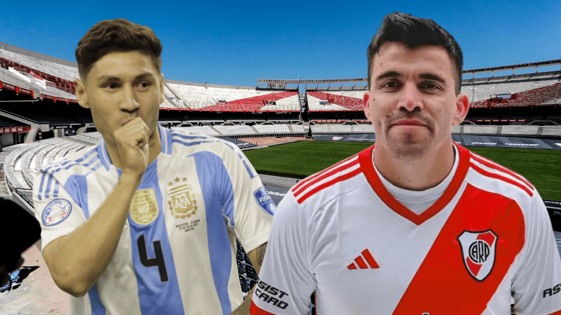 Gonzalo Montiel y Marcos Acuña (Foto tomada de: Universo/Transfermarkt/River Plate)