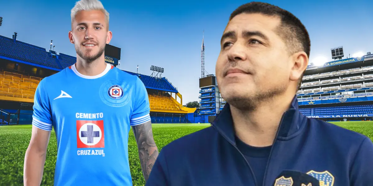 Gonzalo Piovi y Juan Román Riquelme (Foto tomada de: Wikipedia/Cruz Azul)