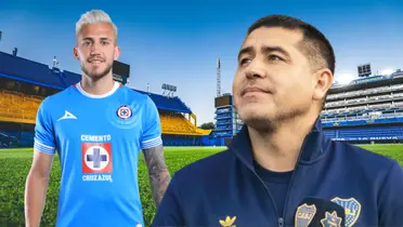 Gonzalo Piovi y Juan Román Riquelme (Foto tomada de: Wikipedia/Cruz Azul)