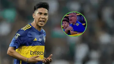 Guillermo Fernández durante un partido de Boca Juniors.