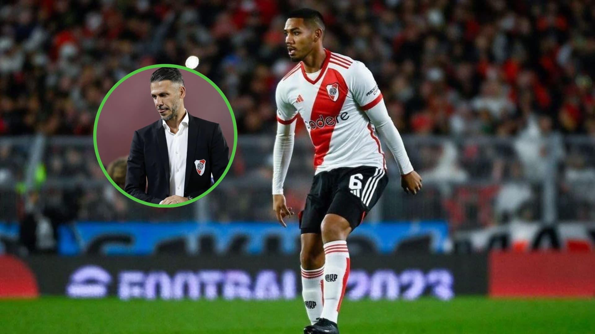 Héctor Martínez durante un partido de River en 2024.