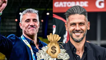 Hernán Crespo y Martín Demichelis en el 2024.