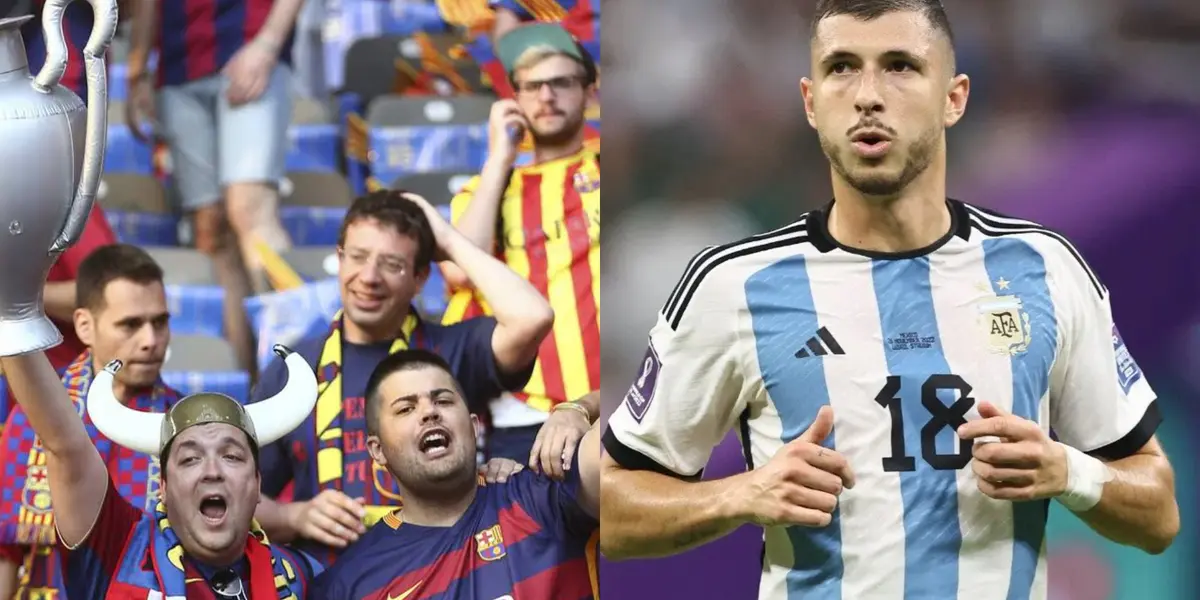 Hinchas del Barcelona y Guido Rodríguez