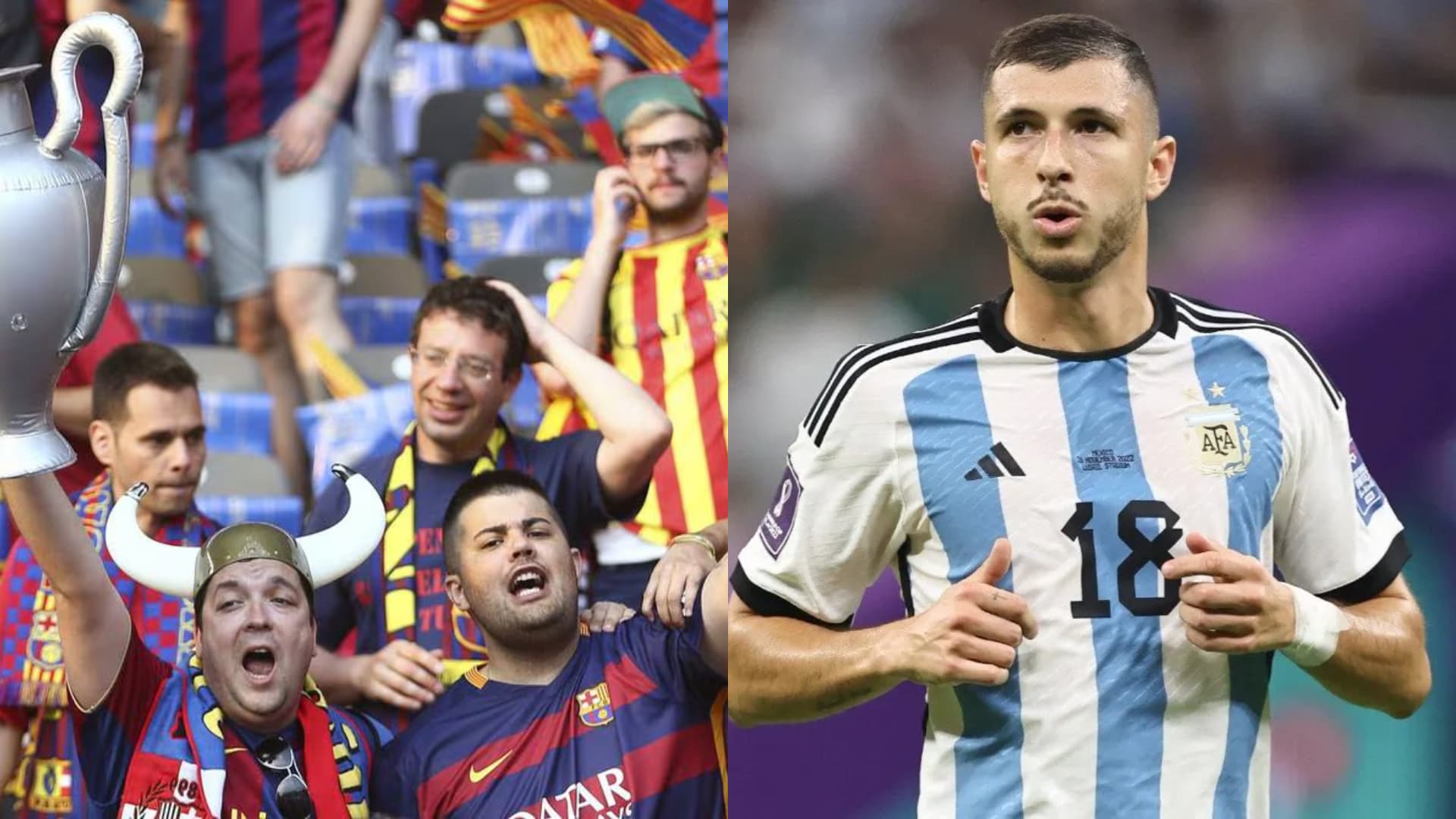 Hinchas del Barcelona y Guido Rodríguez