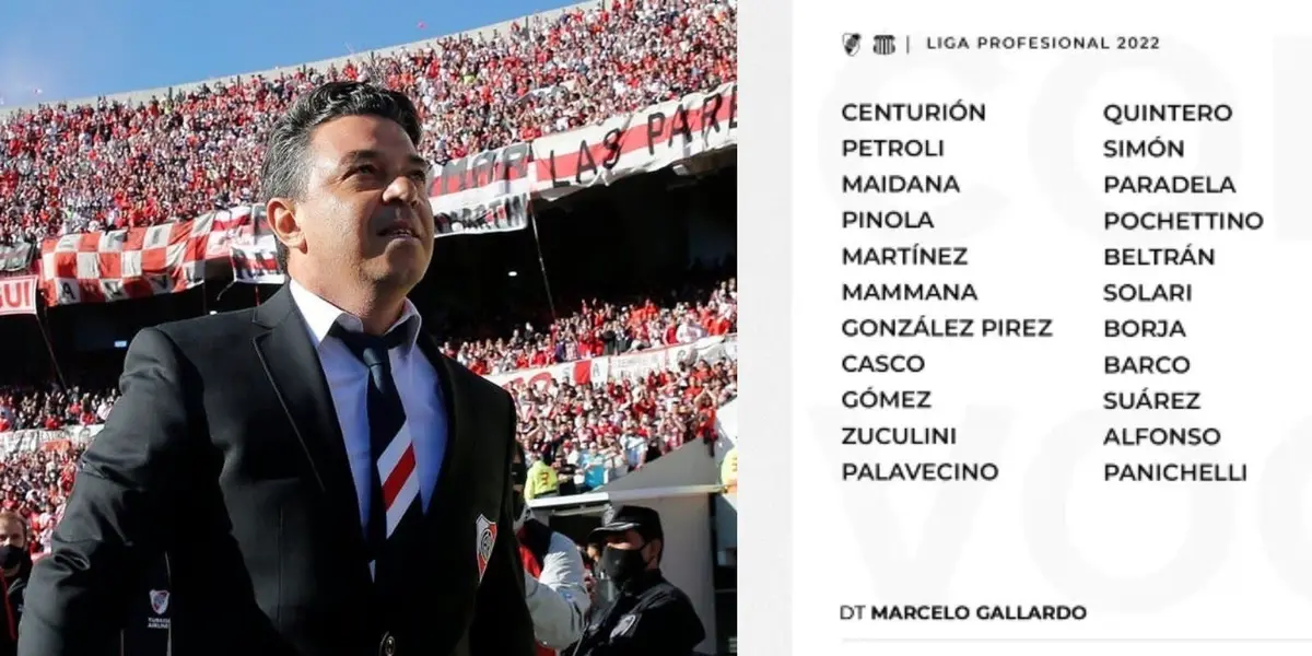 Hoy River buscará no perderle pisada a los de arriba y Marcelo Gallardo presentó una nómina que llamó la atención por dos sorpresas.