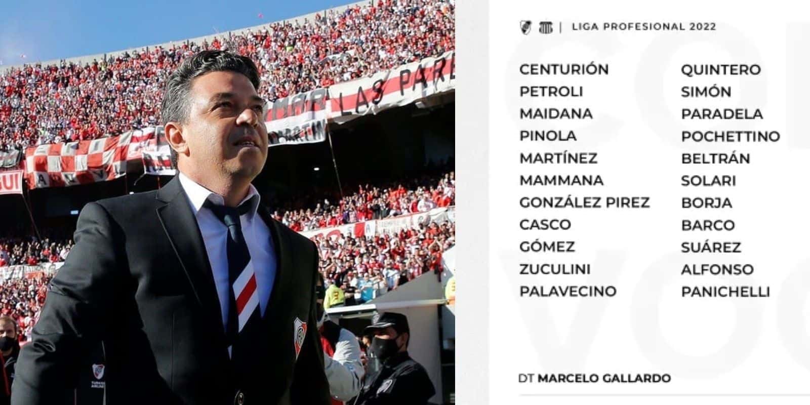 Hoy River buscará no perderle pisada a los de arriba y Marcelo Gallardo presentó una nómina que llamó la atención por dos sorpresas.