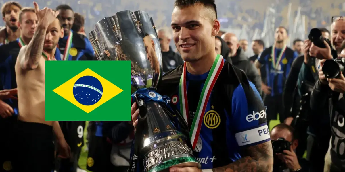 Hubo dedicatoria para Brasil en los festejos de Lautaro Martínez