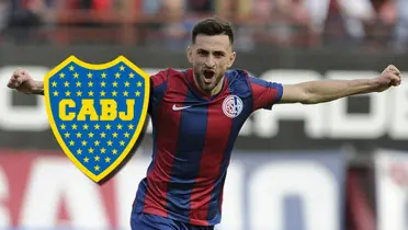 Jalil Elías grita un gol de San Lorenzo.