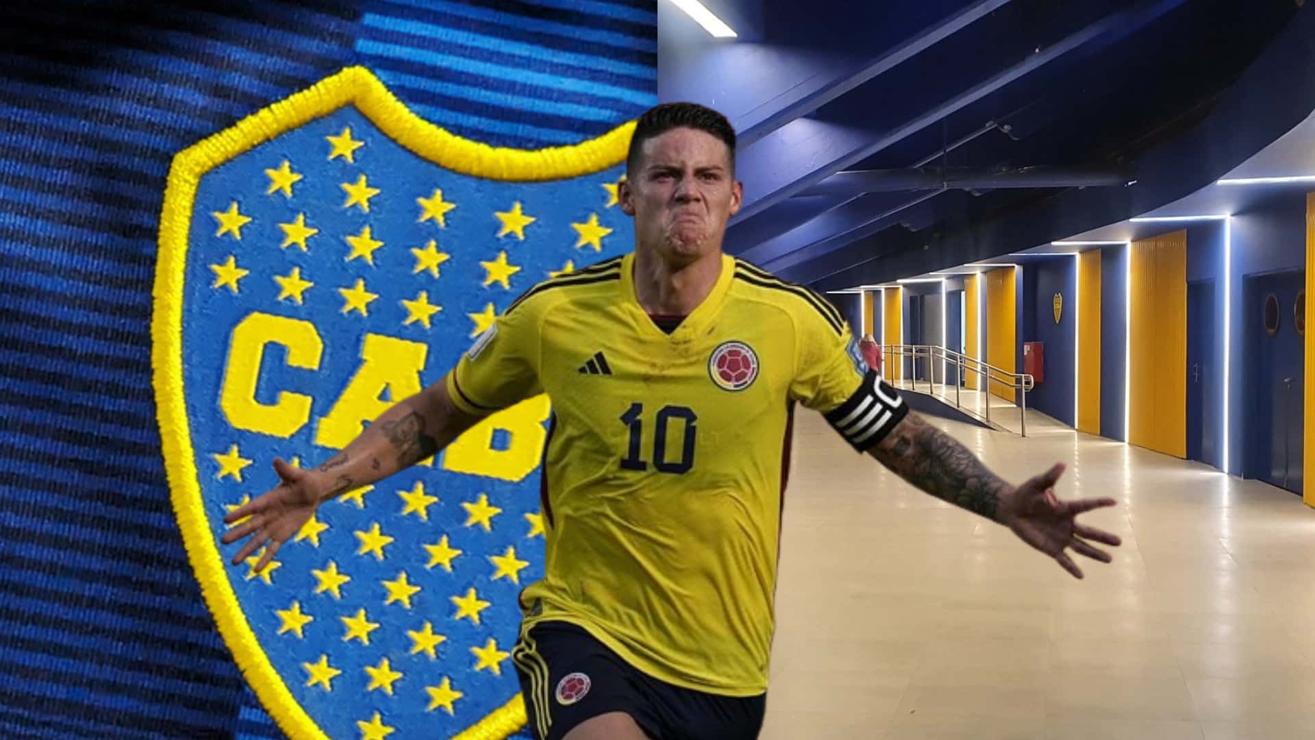 James Rodríguez festeja un gol con Colombia.