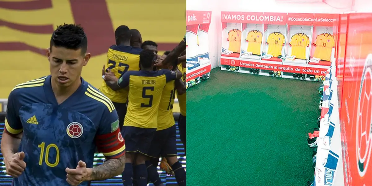 James Rodríguez fue quien no bajó los brazos pese a la goleada sufrida por Colombia a manos de Ecuador y así fue su reacción ya en los camerinos