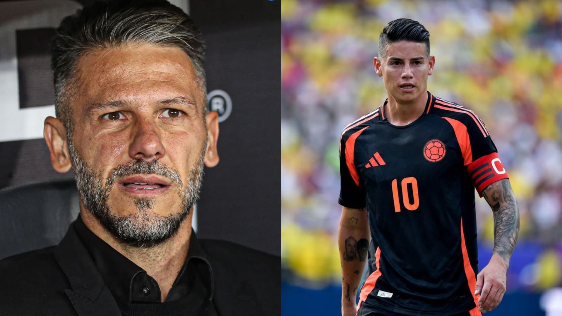 James Rodríguez y Martín Demichelis