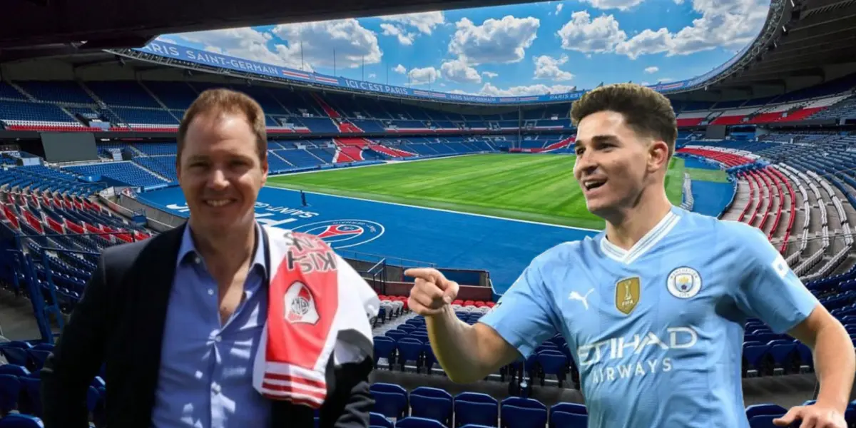 Jorge Brito sonríe mientras que Julián Álvarez festeja un gol con Manchester City.