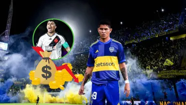 Jorman Campuzano con la camiseta actual de Boca Juniors (2024).