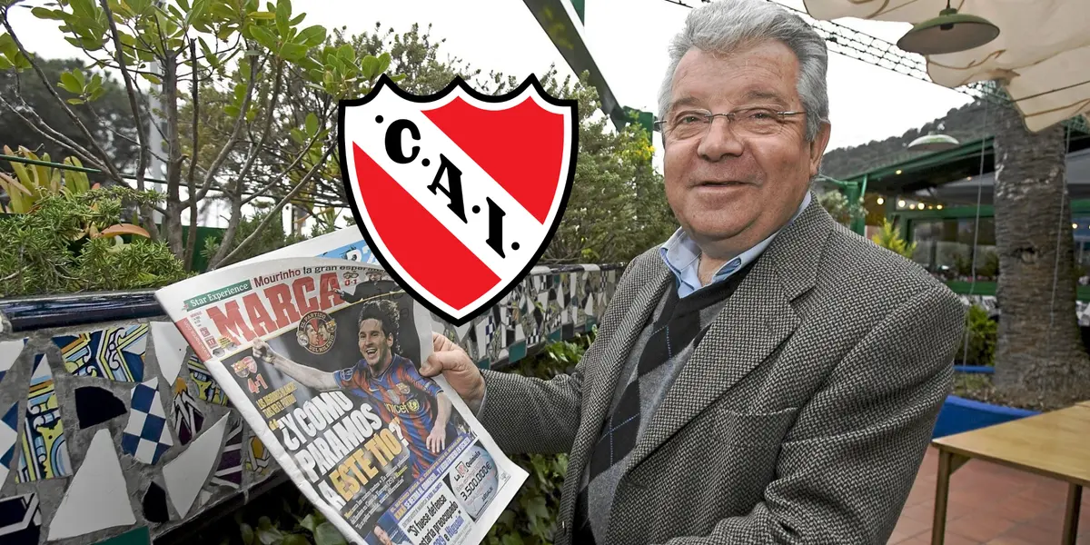 Josep Minguella leyendo un diario que tiene a Lionel Messi en la portada