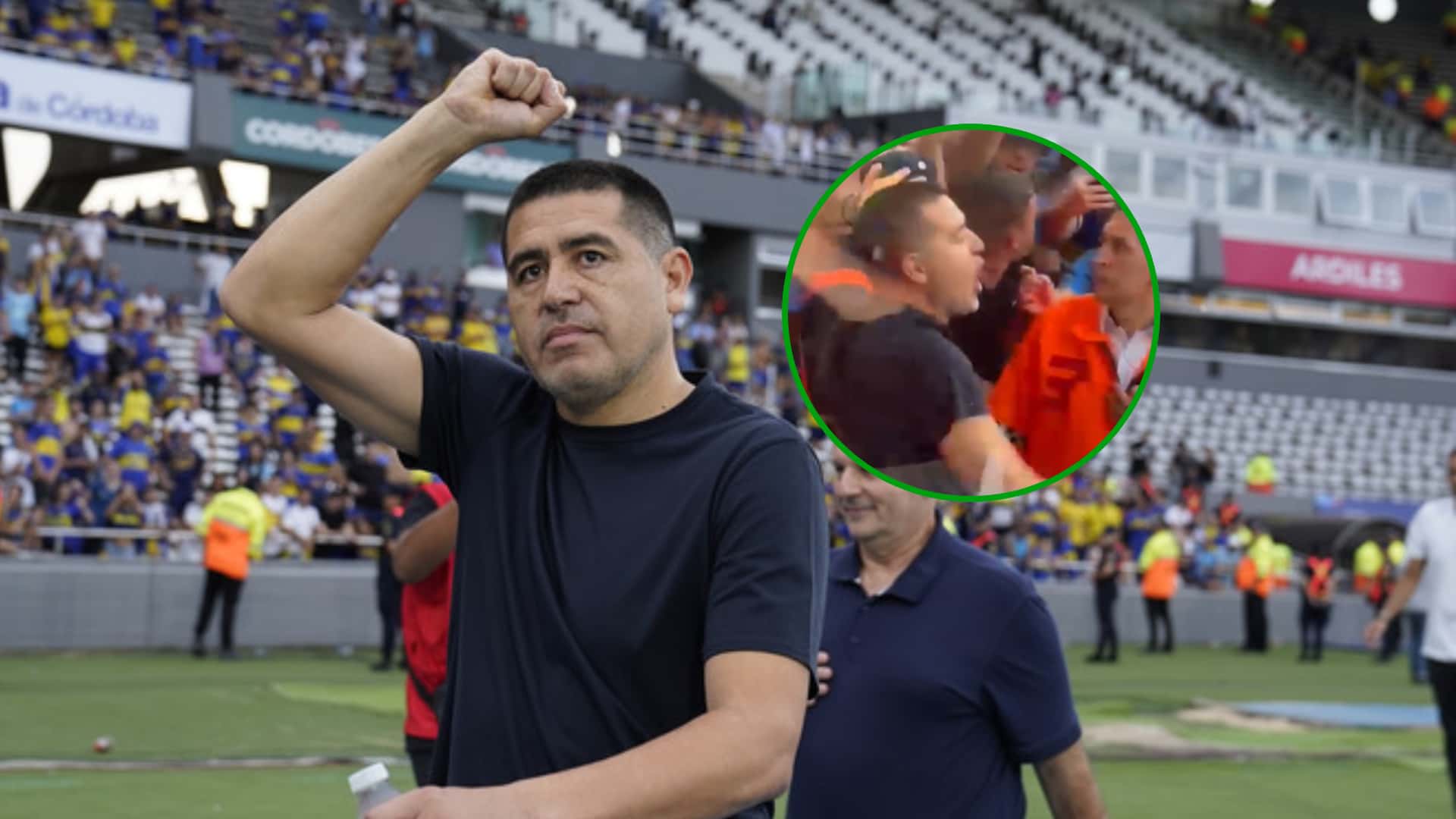 Juan Román Riquelme festeja el triunfo sobre River
