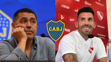 Juan Román Riquelme y Carlos Tévez, dos leyendas de Boca Juniors.