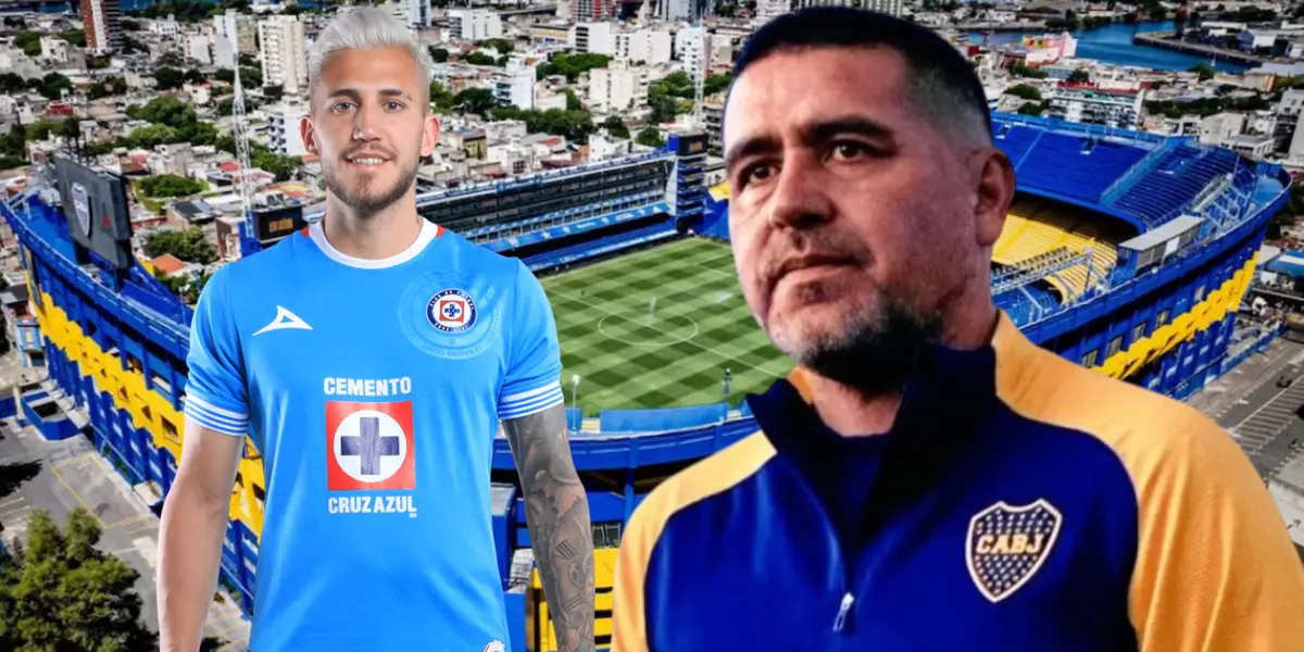 Juan Román Riquelme y Gonzalo Piovi (Foto tomada de: De/Cruz Azul/442)