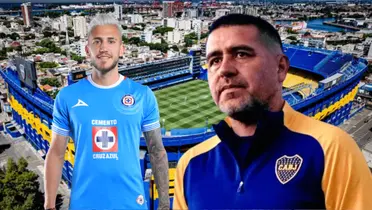 Juan Román Riquelme y Gonzalo Piovi (Foto tomada de: De/Cruz Azul/442)