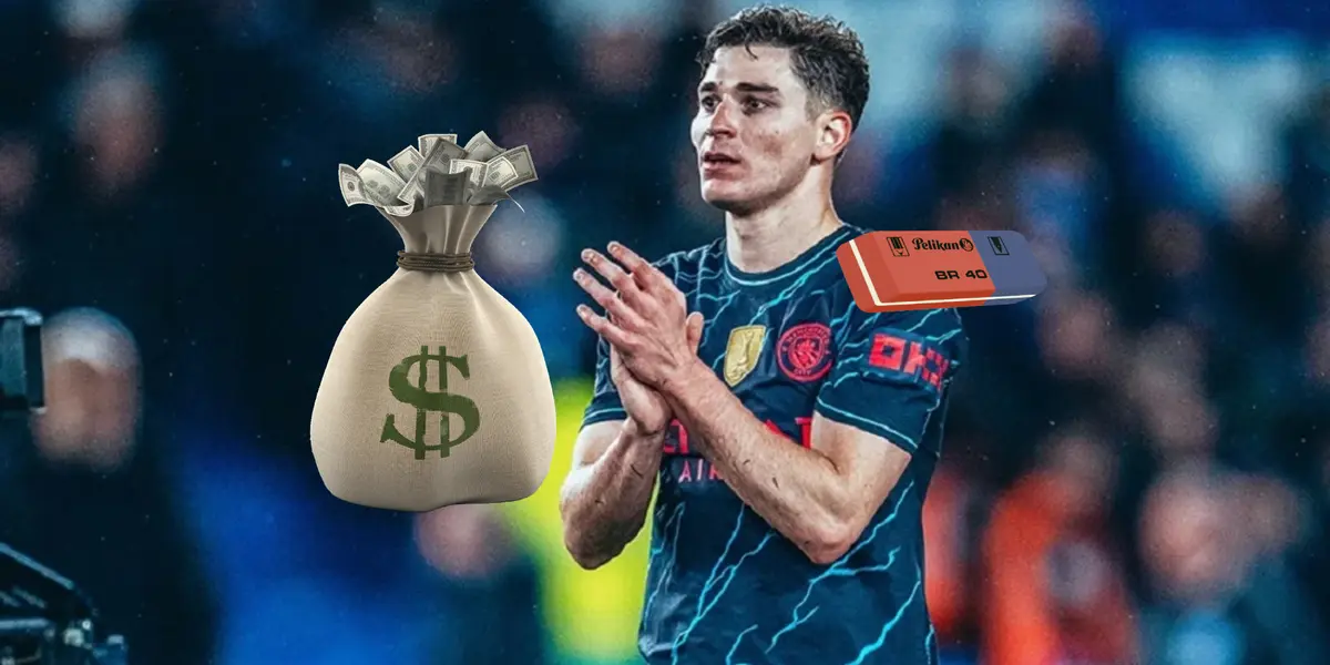 Julián Álvarez aplaudiendo tras el partido contra Brighton