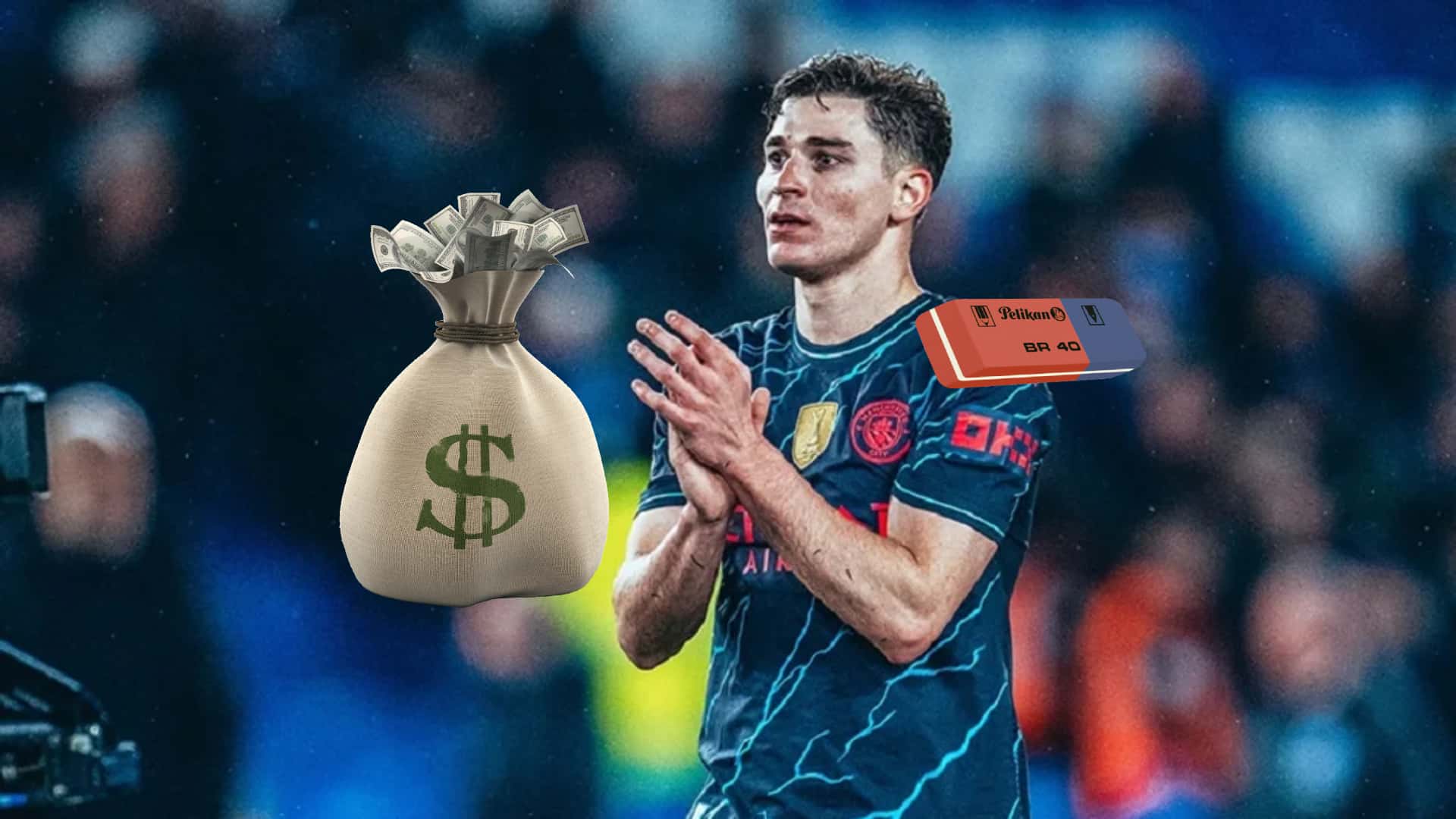 Julián Álvarez aplaudiendo tras el partido contra Brighton
