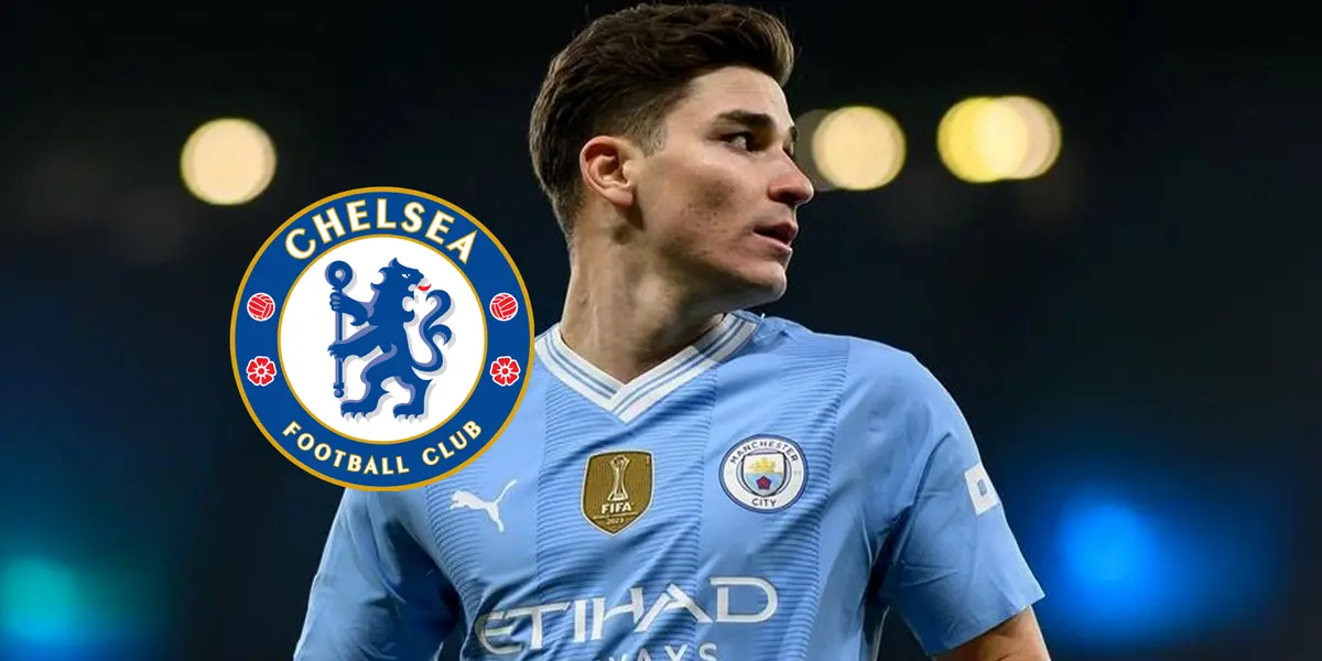 Julián Álvarez con la camiseta del Chelsea