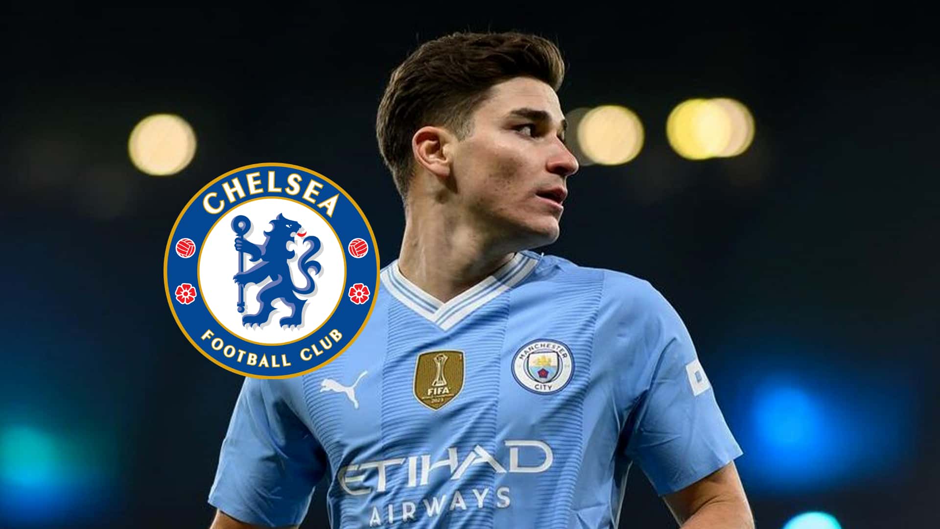 Julián Álvarez con la camiseta del Chelsea