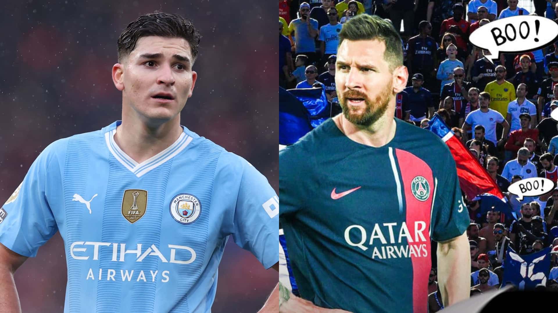 Julián Álvarez no la pasa bien en Manchester City