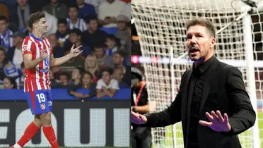 Julián Álvarez y Diego Simeone