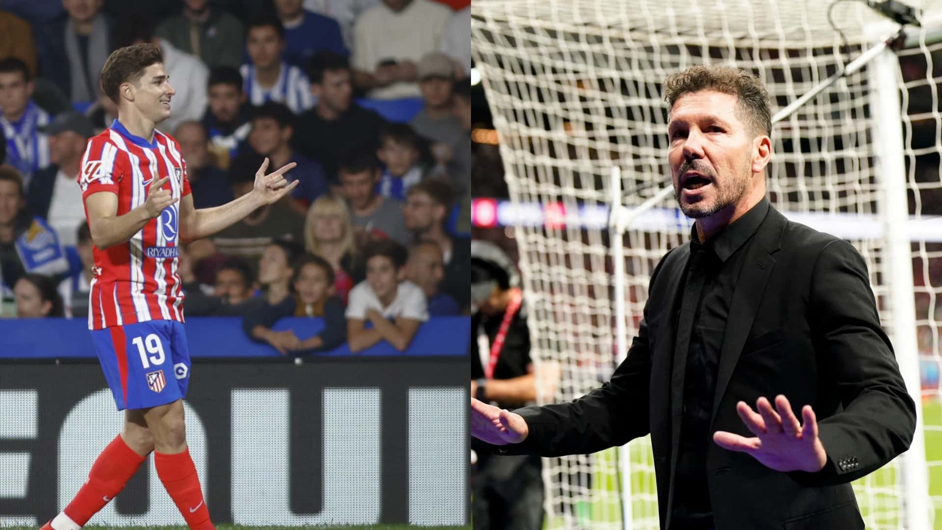 Julián Álvarez y Diego Simeone