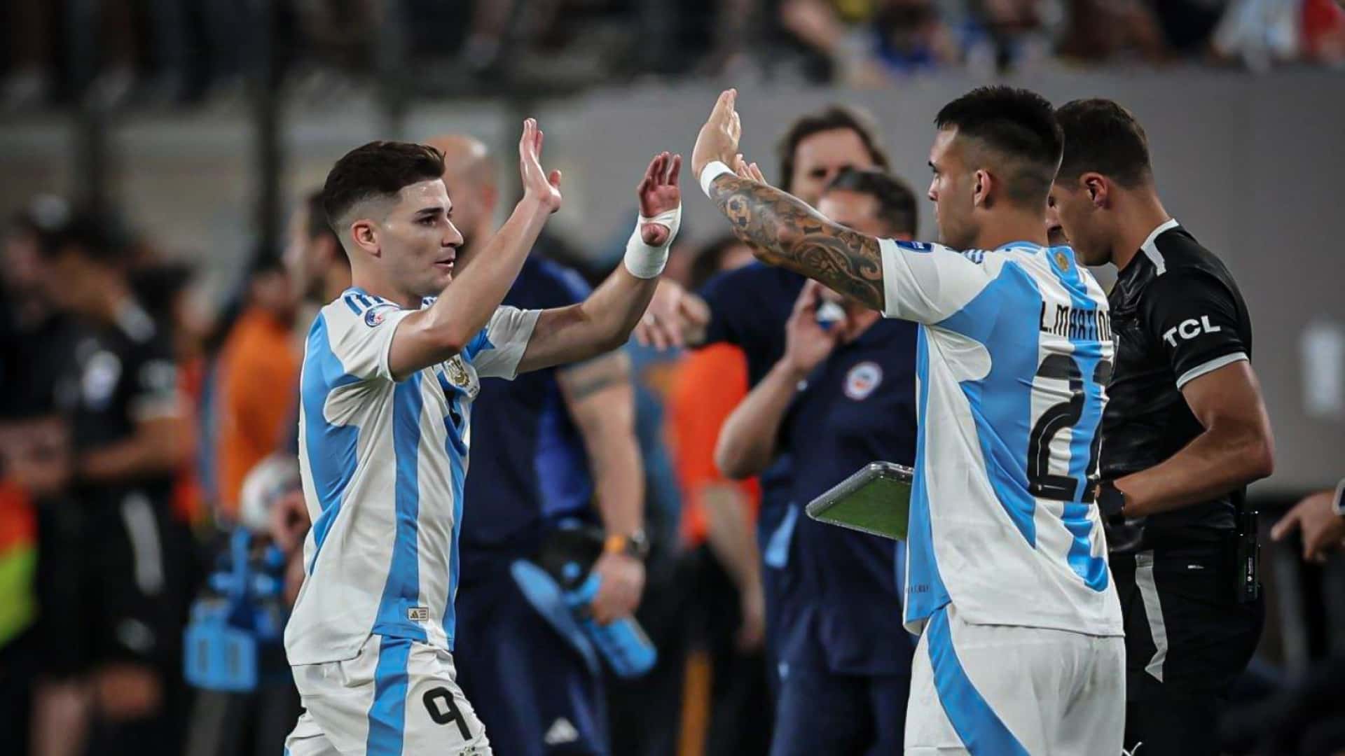 Julián Álvarez y Lautaro Martínez