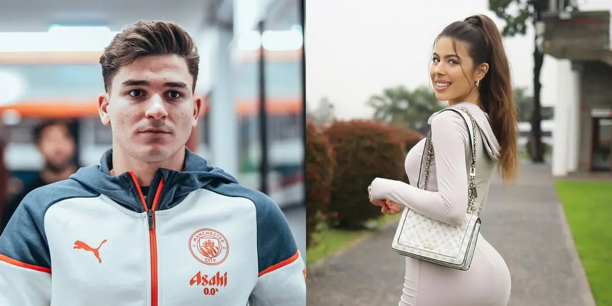 Julián Álvarez y su profesora de inglés, Sara Duque.