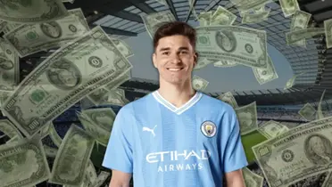 No son 6,7 millones, el verdadero salario de Julián Álvarez en Manchester City