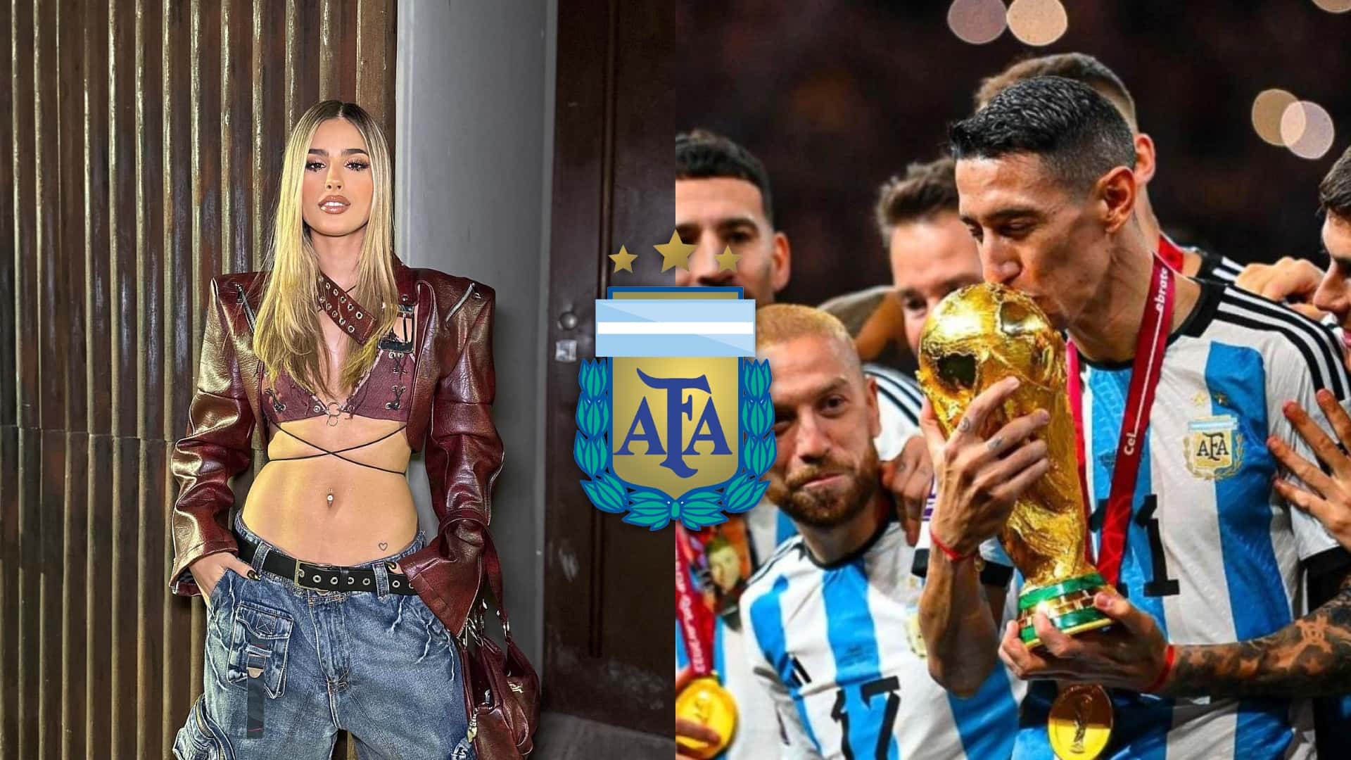 Julieta Poggio con un campeón del mundo.