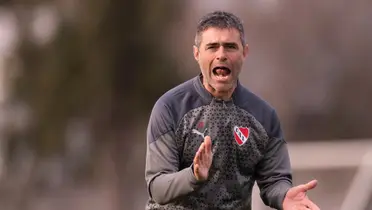 Julio Vaccari en la práctica de Independiente