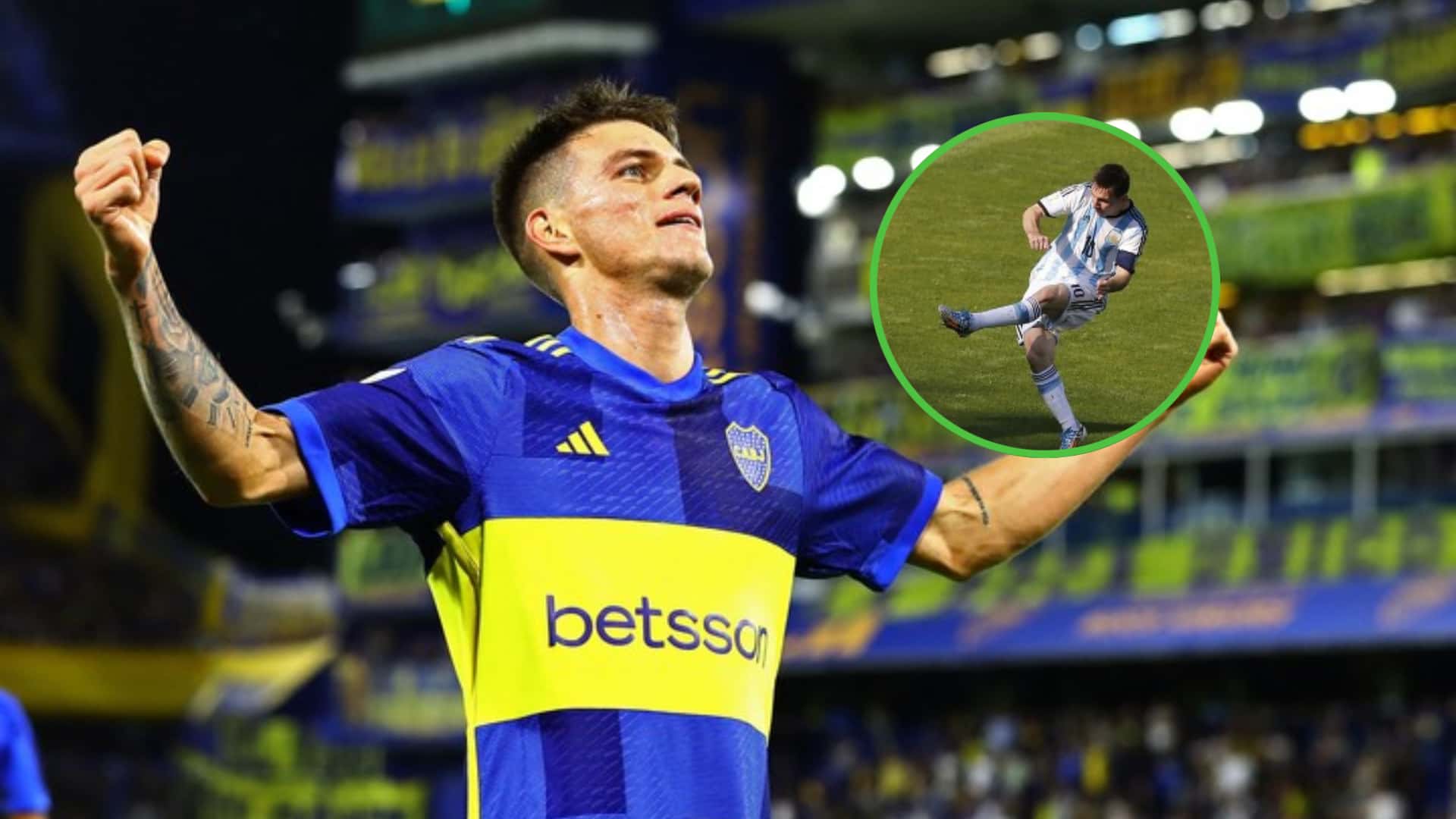 Kevin Zenón festeja un gol con Boca.