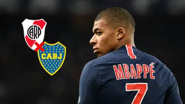Kylian Mbappé con el 7 del PSG en su espalda.