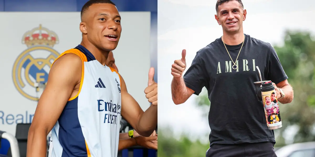 Kylian Mbappé y Dibu Martínez