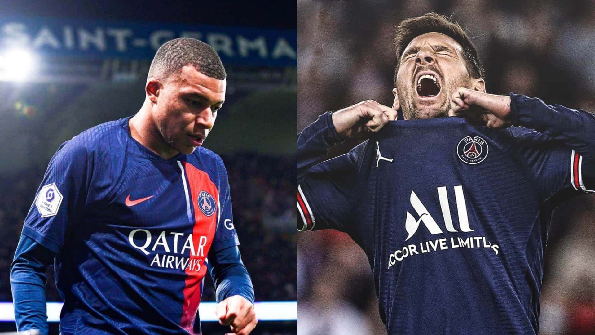 Kylian Mbappé y Lionel Messi en el PSG.