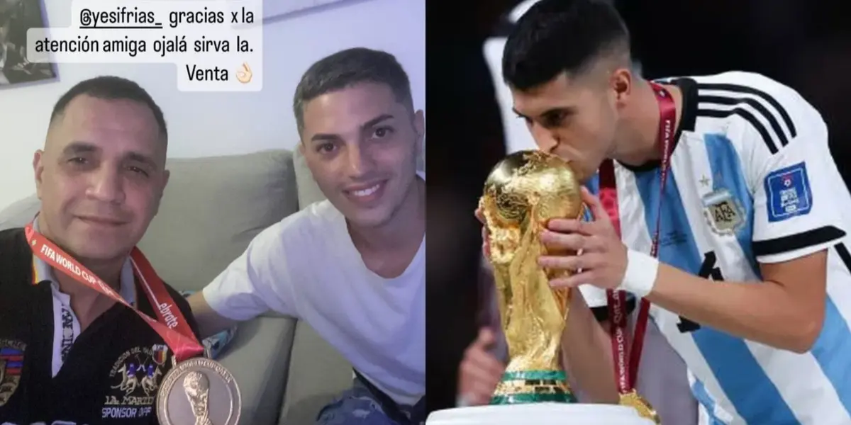 La exesposa de Exequiel Palacios vendió su medalla de campeón del mundo