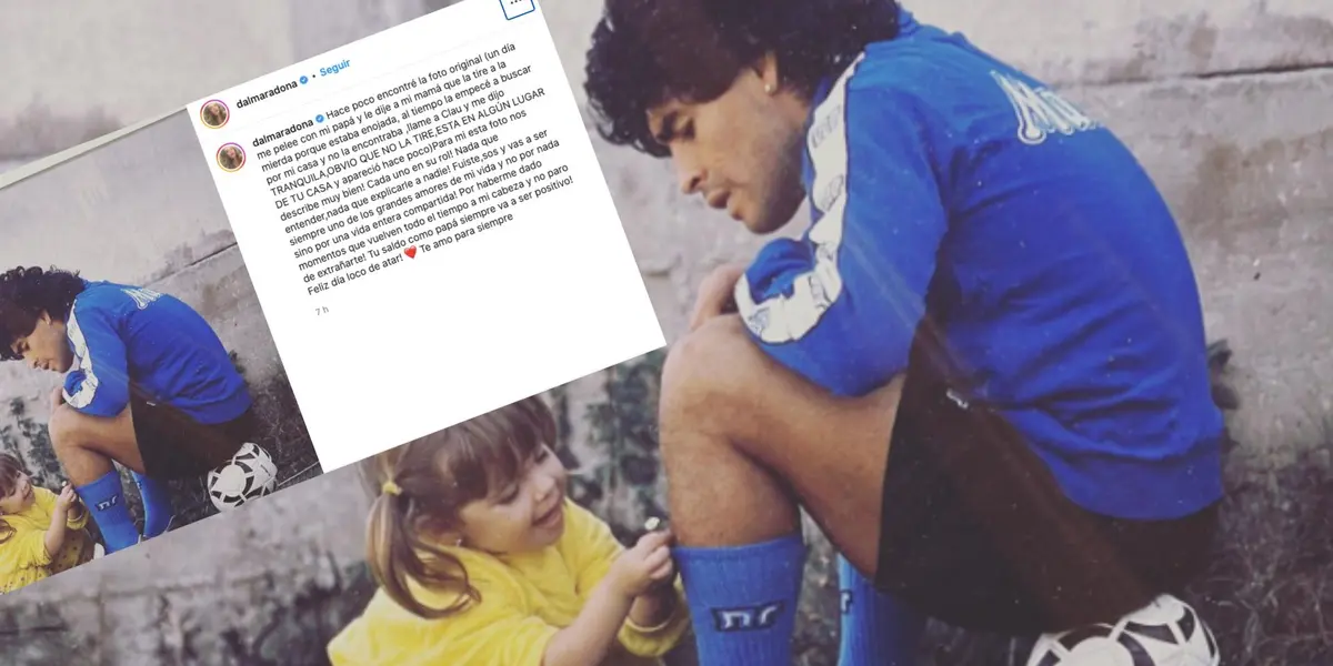 La hija mayor de Diego realizó una publicación muy cálida en el día del padre.