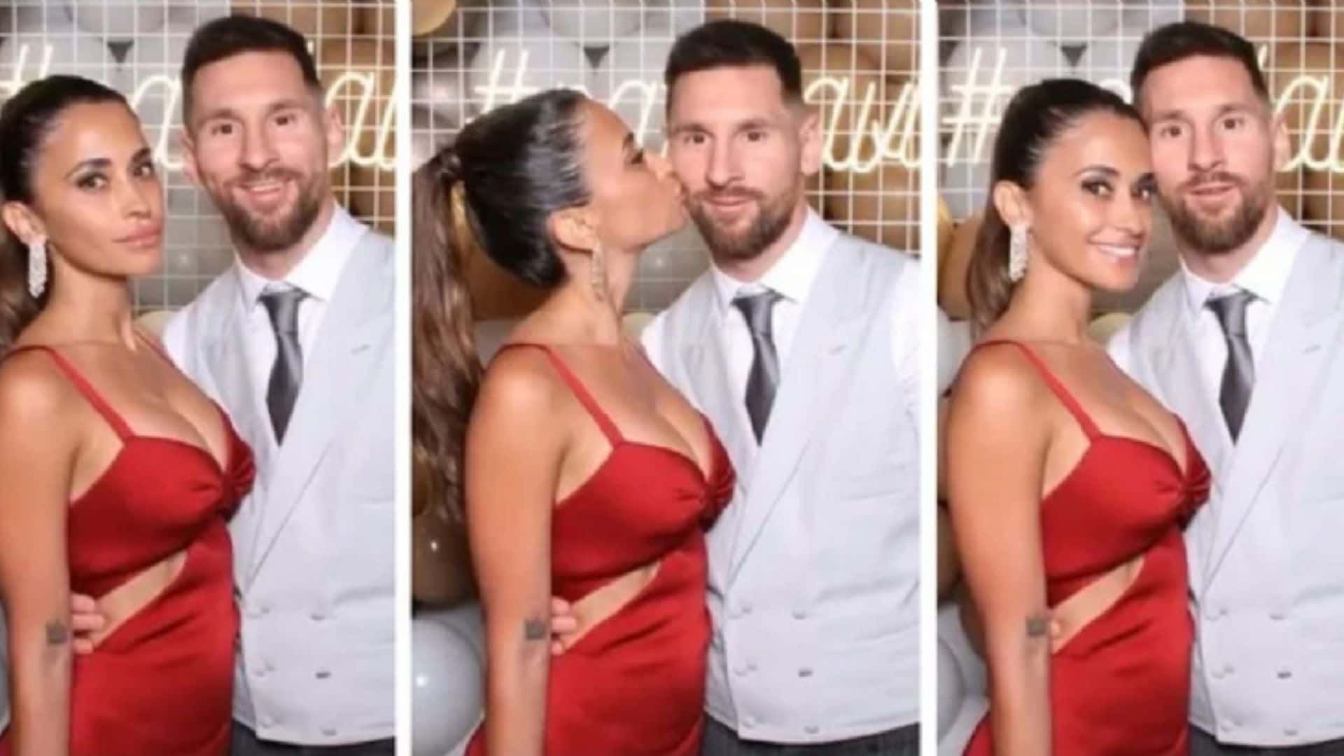 La pareja argentina fue al casamiento del futbolista del Barcelona y se llevó todos los flashes.