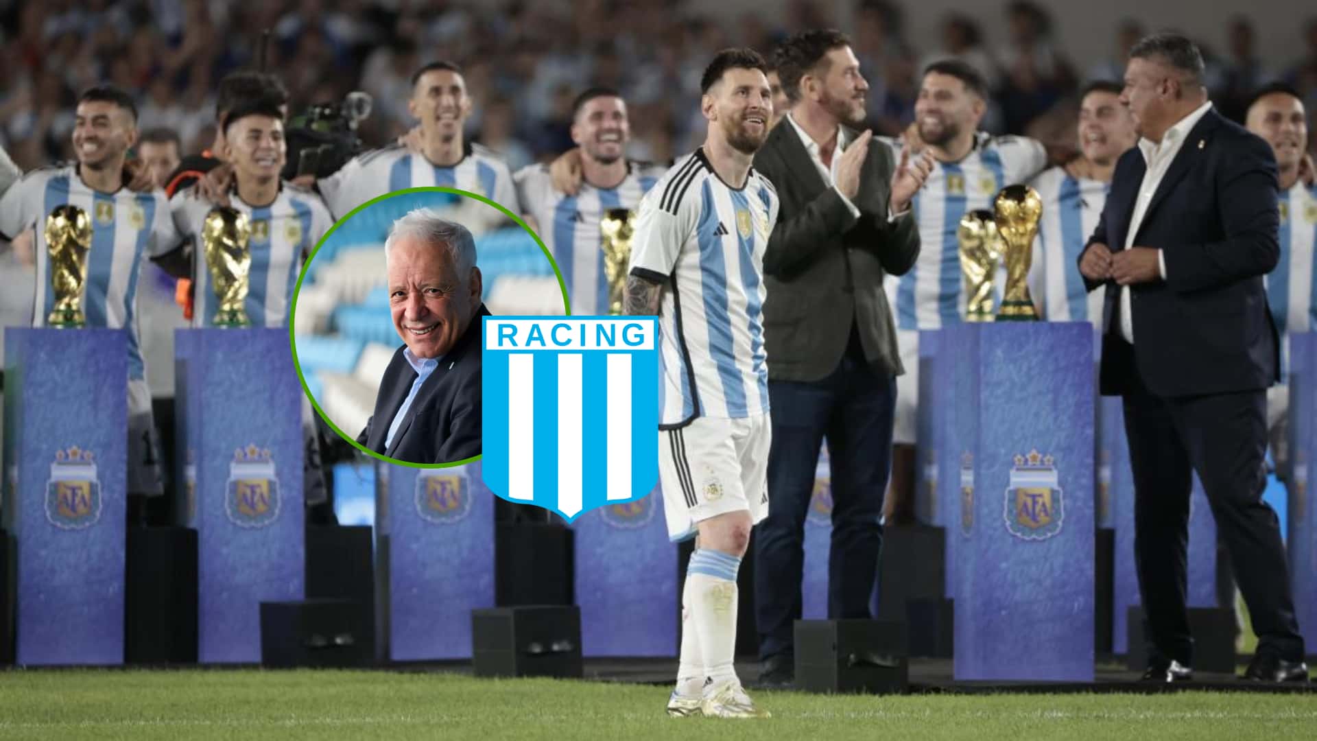 La Selección Argentina festejando el Mundial en el Monumental